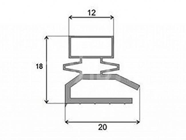 Уплотнитель 1235*570мм для холодильника Юрюзань